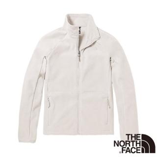 【The North Face】女 保暖舒適立領抓絨外套.夾克/保暖抓絨材質(5GB4-N3N 米白色)