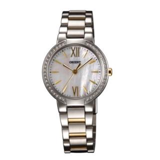 【ORIENT 東方錶】官方授權T2 時尚晶亮珍珠貝石英女錶 鋼帶款 銀色-錶徑-30mm(FQC0M003W)