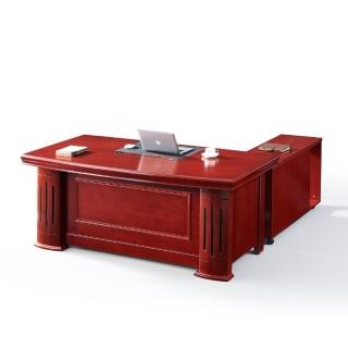 【MUNA 家居】5218型紅棕色6尺辦公桌組/含側櫃活動櫃(辦公桌 書桌 電腦桌 桌子 收納)