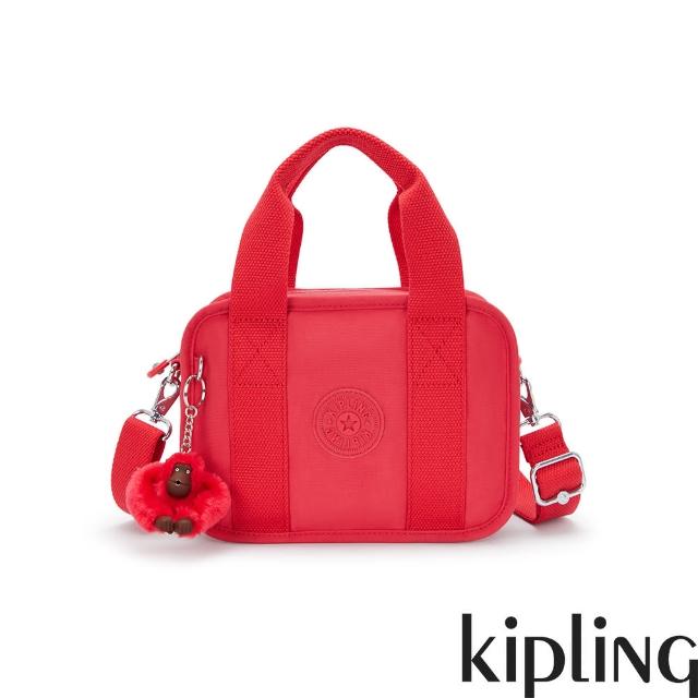 【KIPLING官方旗艦館】（網路獨家款）鮮豔寶石紅輕巧手提斜背兩用包-NADALE