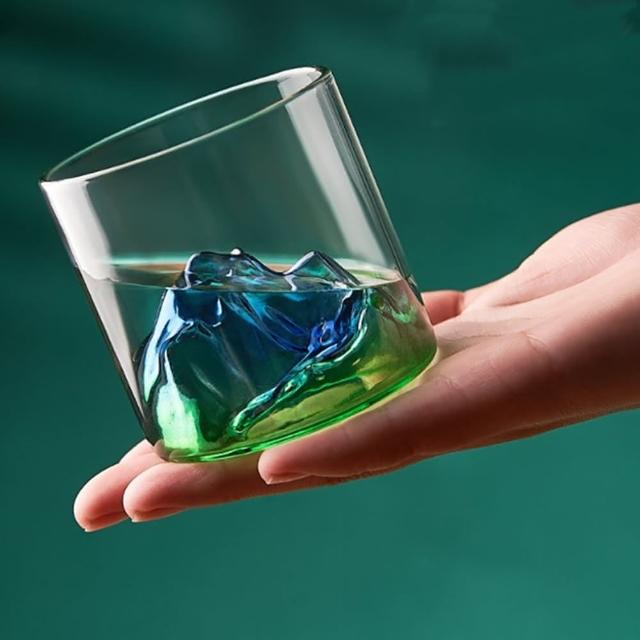 【JEN】日式彩色觀山玻璃杯二入組(2入一組)