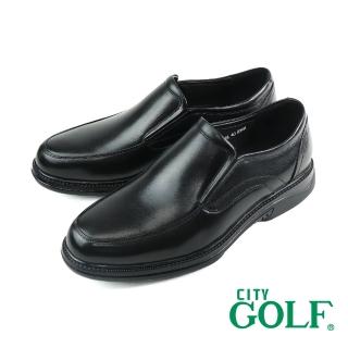 【CITY GOLF】經典休閒舒適軟墊素面樂福鞋 黑色(GF312017-BL)