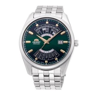 【ORIENT 東方錶】官方授權T2 東方錶萬年曆機械鋼帶錶-綠-43.5mm(RA-BA0002E)