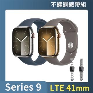 不鏽鋼錶帶組【Apple】Apple Watch S9 LTE 41mm(不鏽鋼錶殼搭配運動型錶帶)