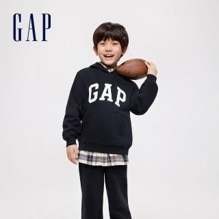 【GAP】男童裝 Logo帽T-黑色(400075)