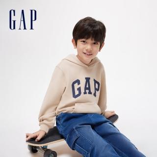 【GAP】男童裝 Logo帽T-米黃色(400075)