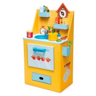 【寶寶共和國】Krooom 娃娃屋系列 厚紙廚房組合 內含木製配件(福利品)