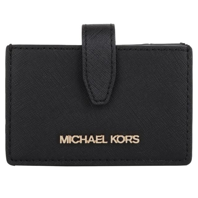 【Michael Kors】金字MK防刮PVC風琴式多卡名片夾(黑)