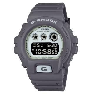 【CASIO 卡西歐】G-SHOCK 黑暗空間 散發光芒 酷炫設計電子錶款 灰 DW-6900HD-8_50mm