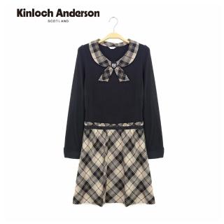【Kinloch Anderson】蝴蝶結圓領格紋洋裝連身裙 金安德森女裝(KA0375707)