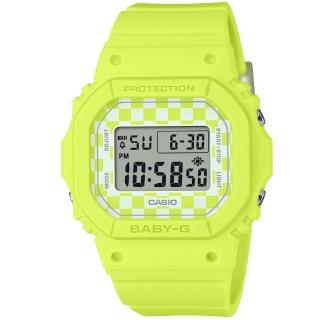 【CASIO 卡西歐】卡西歐Baby-G 經典方形電子錶-青蘋果綠色(BGD-565GS-9 台灣公司貨)