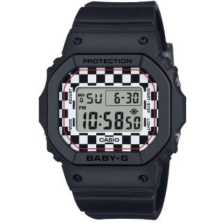 【CASIO 卡西歐】卡西歐Baby-G 經典方形電子錶-黑色(BGD-565GS-1 台灣公司貨)