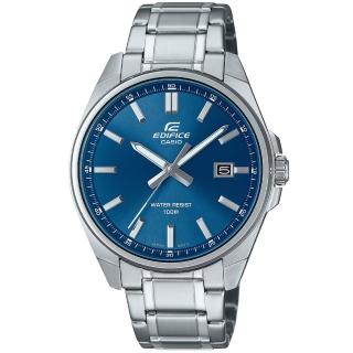 【CASIO 卡西歐】卡西歐 EDIFICE 簡約石英鋼帶錶-藍(EFV-150D-2A)