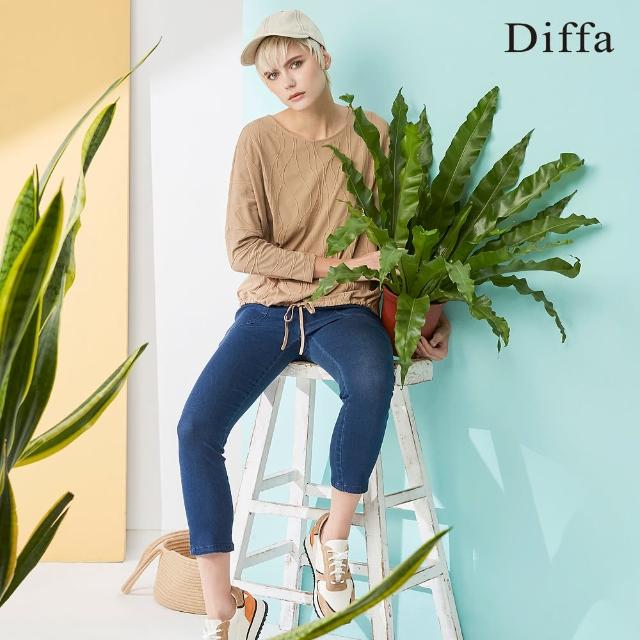 【Diffa】時尚美型牛仔內搭長褲-女(丹寧)