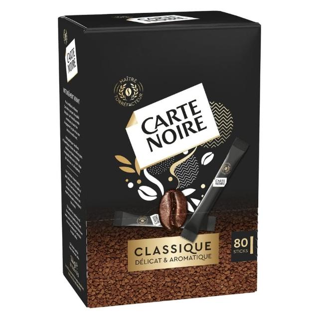 【Carte Noire】即溶條裝黑咖啡-80入(經典阿拉比卡萃取)
