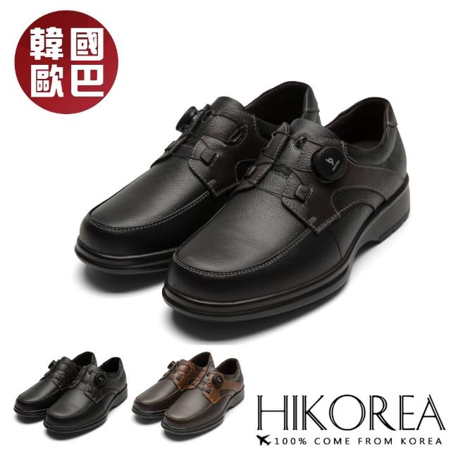 【HIKOREA】韓國空運。牛皮軟皮皮鞋/安全鎖/韓星歐巴皮鞋/韓國設計(73-0519/二色/現貨+預購)