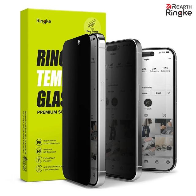 【Ringke】iPhone 15 Pro Max /Pro /Plus /15 Privacy Tempered Glass 防窺鋼化玻璃螢幕保護貼 附安裝工具