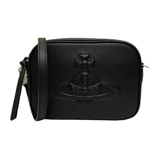 【Vivienne Westwood】Anna 皮革相機包/斜背包(黑色)