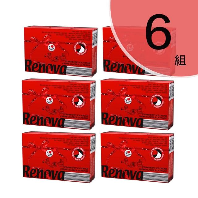 【RENOVA】Renova彩色芬香袖珍包紙手帕-草莓冰淇淋-6組(1組有6包 共有36包 9抽/包)