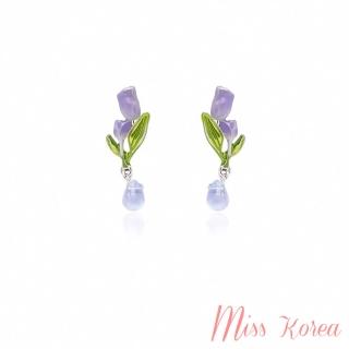【MISS KOREA】韓國設計浪漫彩繪迷你鬱金香花朵造型耳環(彩繪耳環 鬱金香耳環 花朵耳環)