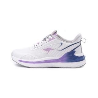 【KangaROOS】RUN DASH 輕量避震慢跑鞋 白紫藍 女鞋 KW41197