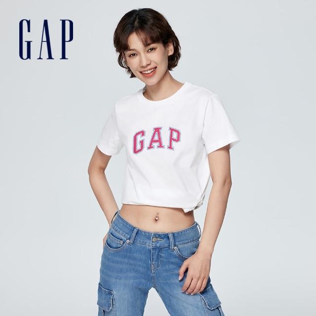 【GAP】女裝 Logo純棉圓領短袖T恤-白色(402168)