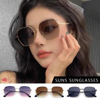 【SUNS】時尚方框墨鏡 韓版方框太陽眼鏡 明星款 網紅墨鏡 修臉神氣 S840(抗UV400/檢驗合格)