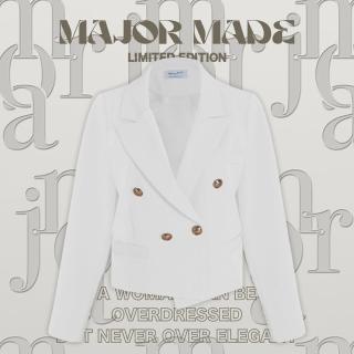 【MAJOR MADE】質感金釦微短版西裝外套(短版外套/休閒外套/正式外套)