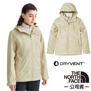 【The North Face】女 ARROWOOD 兩件式防水排濕耐磨登山健行連帽外套_亞洲版型/夾克(7WAI-696 米白 N)
