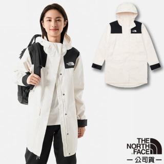 【The North Face】女 防水透氣可調節連帽衝鋒衣/夾克.風雨衣(81RZ-N3N 米白色)