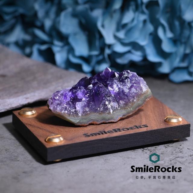 【SmileRocks 石麥】紫晶片原礦 No.104510281(附SmilePad 6X9底板)
