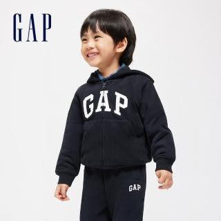 【GAP】幼童裝 Logo連帽外套-黑色(890199)