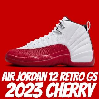 【NIKE 耐吉】休閒鞋 AIR JORDAN 12 RETRO CHERRY 2023 GS 紅白 大童 女鞋 153265-116