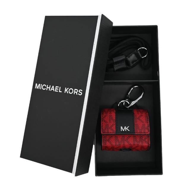 【Michael Kors】GIFTING紅色滿版LOGO造型背包吊飾/鑰匙圈/AIR PODS收納(附贈禮盒/掛繩)