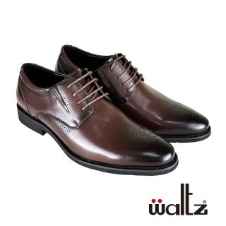 【Waltz】職人巧思 經典雕花 側V綁帶 紳士鞋皮鞋(4W512067-23 華爾滋皮鞋)