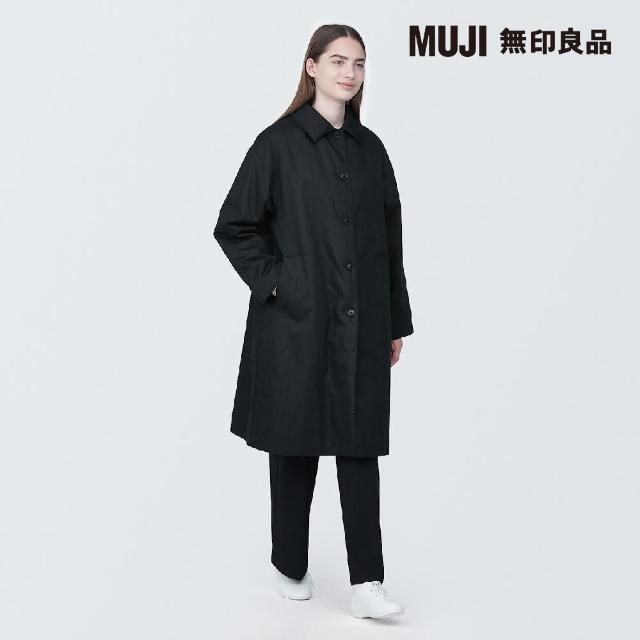 【MUJI 無印良品】女吉貝木棉混鋪棉折領大衣(共3色)