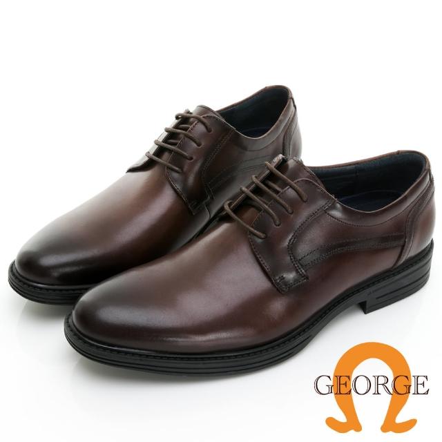 【GEORGE 喬治皮鞋】AMBER系列 紳士寬楦綁帶微空調氣墊皮鞋 -咖 315029CZ20