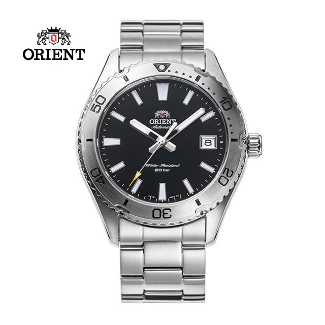 【ORIENT 東方錶】ORIENT 東方錶 WATER RESISTANT系列 200m潛水風格腕錶 鋼帶款 黑色 -39.9mm(RA-AC0Q01B)