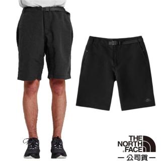 【The North Face】男 登山 4D可調彈性吸濕快乾排汗短褲/含腰帶_亞洲版型(49BF-JK3 黑 N)