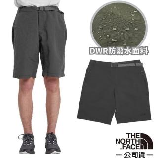 【The North Face】男 登山 4D可調彈性吸濕快乾排汗短褲/含腰帶_亞洲版型(49BF-0C5 瀝灰 N)