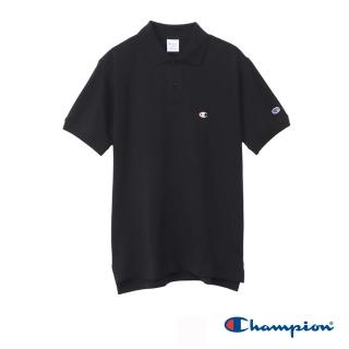 【Champion】官方直營-經典款刺繡短袖POLO衫-男(黑色)