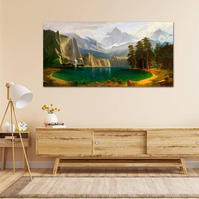 【御畫房】湖畔小鹿 國家一級畫師手繪油畫60×120cm(VF-130)