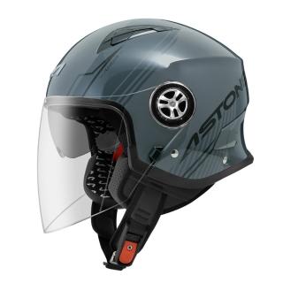 【ASTONE】速-MJS AS9 輕量型 3/4 半罩式安全帽 歐風時尚(簡單灰/鐵灰)