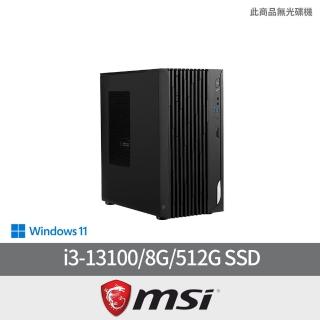 【MSI 微星】i3四核電腦(PRO DP180 13-037TW/i3-13100/8G/512G SSD/W11)