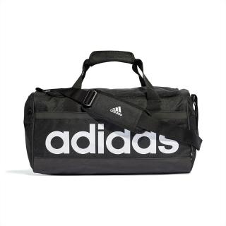 【adidas 愛迪達】Linear Duffel M 黑色 大Logo 運動 旅遊 手提 背帶 健身包 HT4743