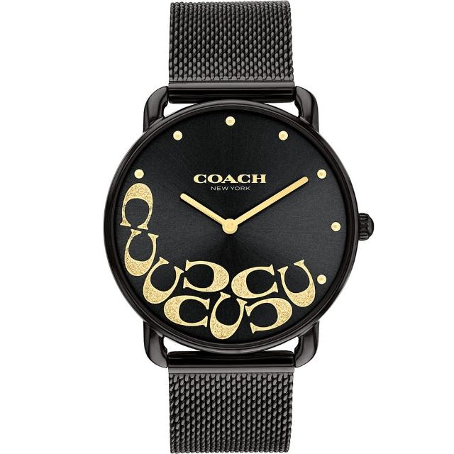 【COACH】官方授權經銷商 Elliot 時尚金屬光C字米蘭帶手錶-36mm 畢業(14504340)