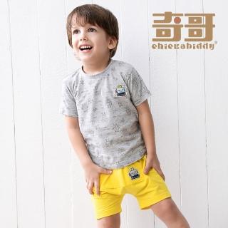 【奇哥官方旗艦】Chic a Bon 男童裝 機器人短褲-黃(4-5歲)
