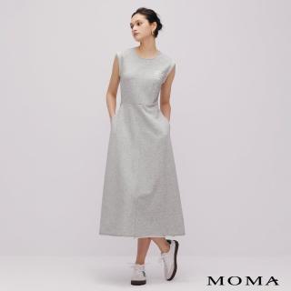 【MOMA】休閒字母長版洋裝(灰色)