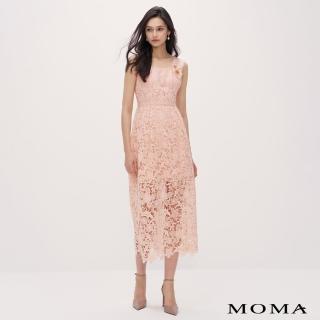 【MOMA】春形象款｜高雅蕾絲繡花洋裝(粉色)