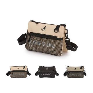 【KANGOL】袋鼠 多格層網布側背包 64251703(收納神器 出遊包)